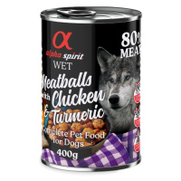 Alpha spirit Dog Meatballs 6 × 400 g - 4 + 2 zdarma - kuřecí s kurkumou