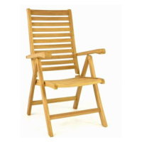 Divero 40742 Dřevěná polohovatelná židle - týkové dřevo