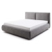 Tmavě šedá čalouněná dvoulůžková postel s úložným prostorem s roštem 180x200 cm Atesio – Meise M