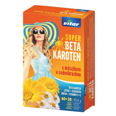 Vitar Super Betakaroten s měsíčkem a sedmikráskou 40+20 tablet Vitar Veteriane