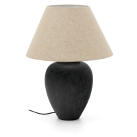 Černo-béžová stolní lampa s textilním stínidlem (výška 60 cm) Mercadal – Kave Home