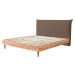Hnědá/přírodní dvoulůžková postel s roštem 160x200 cm Charlie – Bobochic Paris