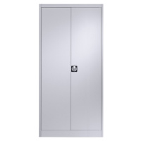 mauser Ocelová skříň s otočnými dveřmi, 4 police, h 500 mm, bílá hliníková