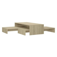 SHUMEE Sada konferenčních stolků dub sonoma 100 × 100 × 26,5cm dřevotříska, 806798