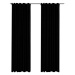 SHUMEE Zatemňovací závěsy s háčky vzhled lnu, 2 ks, 140 × 225 cm, černé