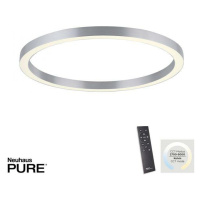 PAUL NEUHAUS LED stropní svítidlo PURE-LINES hliník 70x70 CCT dálkový ovladač 2700-5000K PN 6306