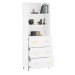 vidaXL Skříň highboard bílá 69,5 x 34 x 180 cm kompozitní dřevo