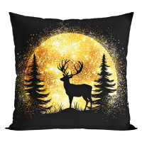 Vánoční polštář DEER IN GOLD 40x40 cm  Mybesthome Varianta: Povlak na polštář, 40x40 cm