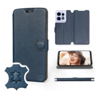 Pouzdro Mobiwear pro Motorola Edge 50 Pro Blue Leath