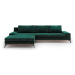 Lahvově zelená rozkládací rohová pohovka se sametovým potahem Windsor & Co Sofas Astre, levý roh