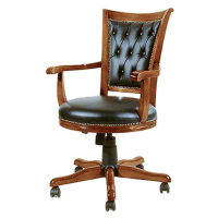 Estila Luxusní rustikální kancelářská židle Emociones z masivního dřeva s čalouněním z ekokůže 1