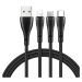 Kabel 3 v 1 USB na USB-C / Lightning / Micro USB, Mcdodo CA-6960, 1,2 m (černý)