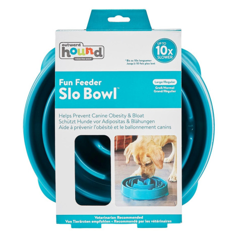 Fun Feeder Slo Bowl Anti Schling Drop Turquoise Large Outward Hound