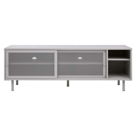 Bílý kovový TV stolek 160x55 cm Veep – Unique Furniture