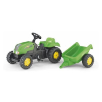 Rollytoys Šlapací traktor Rolly Kid s vlečkou - zelený