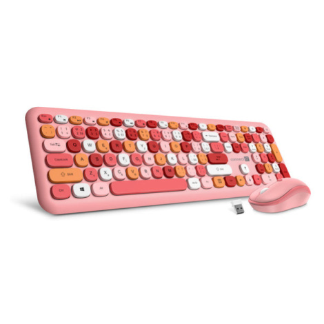 Bezdrátová klávesnice + myš Combo CONNECT IT FASHION, růžová