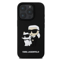 Karl Lagerfeld 3D Rubber Karl and Choupette Zadní Kryt pro iPhone 16 Pro Max Black