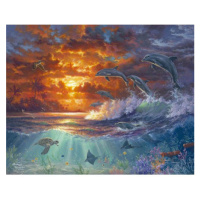 Figured ART Malování podle čísel - MOŘE PŘI ZÁPADU SLUNCE  na rámu 40 x 50 cm