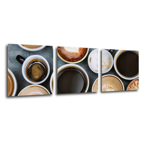 Impresi Obraz Druhy kávy - 90 x 30 cm (3 dílný)