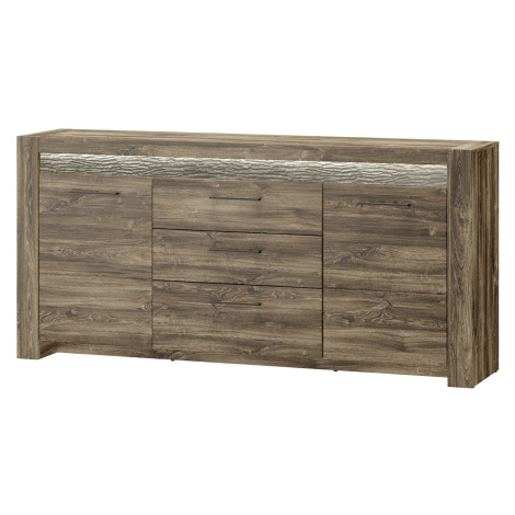 Szynaka Komoda Belveder 46 178 cm s LED osvětlením dub Stirling