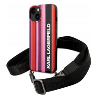 Karl Lagerfeld Color Stripes Strap Pouzdro iPhone 14 (růžové)