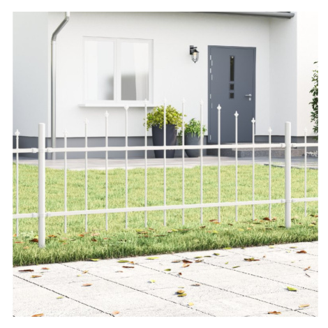 vidaXL Zahradní plot 5 pcs Bílá 170 x 140 cm Práškově lakovaná ocel