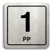 Accept Piktogram "1 PP" (80 × 80 mm) (stříbrná tabulka - černý tisk)