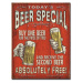 Plechová cedule Todays Beer Special, (30 x 42 cm)