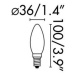 FARO LED žárovka svíčka filament AMBER E14 2W 2200K