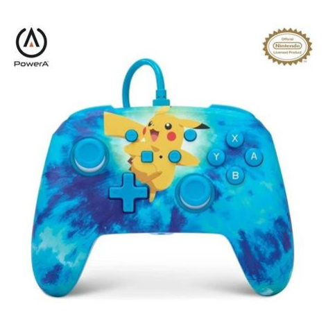 PowerA Enhanced drátový herní ovladač - Tie Dye Pikachu (Switch)