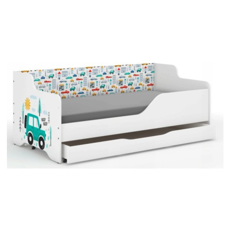 Dětská postel pro milovníky terénních aut 160x80 cm