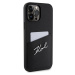 Karl Lagerfeld Saffiano Card Slot Metal Signature kryt iPhone 14 Pro Max černý