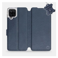 Flip pouzdro na mobil Samsung Galaxy A12 - Modré - kožené - Blue Leather