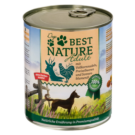 Best Nature Dog Adult 12×800 g – výhodné balení - zvěřina, kuřecí & nudle