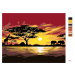 Malování podle čísel - AFRIKA ŽIRAFA A SLONI Rozměr: 80x100 cm, Rámování: vypnuté plátno na rám