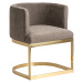 Estila Designové art-deco křeslo židle Betliar se zlatou podstavou a hnědě šedým potahem 76cm