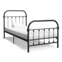 Rám postele šedý kovový 90x200 cm