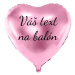 Personal Fóliový balón s textem - Růžové srdce 61 cm