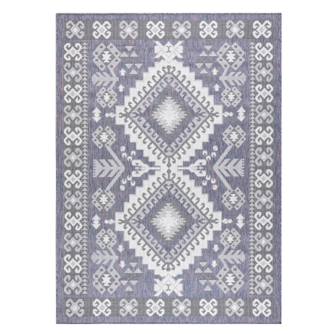 Dywany Łuszczów Kusový koberec Sion Sisal Aztec 3007 blue/pink/ecru – na ven i na doma - 160x220