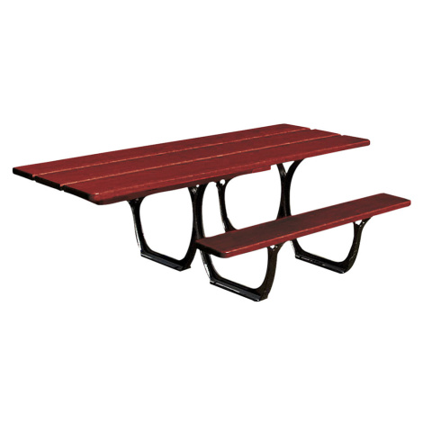 PROCITY Sestava stolu a laviček SEVILLA, délka 2000 mm, posunutá noha stolu, černá / mahagon