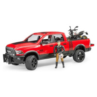 BRUDER - 02502 Terénní auto RAM, motorka Scrambler Ducati Desert, figurka