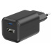 SWISSTEN SÍŤOVÝ ADAPTÉR GaN 1x USB-C 45W PD + 1x USB-A 18W QC ČERNÝ