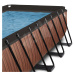 Bazén s filtrací Wood pool Exit Toys ocelová konstrukce 400*200*122 cm hnědý od 6 let