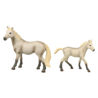 RAPPA Sada koně 2 ks s ohradou bílý
