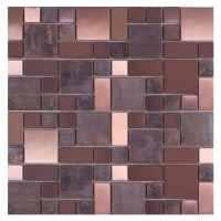 Měděná mozaika Premium Mosaic Stone metalická hnědá 30x30 cm mat / lesk MOS4823CO