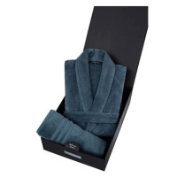 Soft Cotton Pánský župan Premium v dárkovém balení s ručníkem, modrý