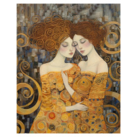 Obrazy na stěnu - Vzájemné objetí dvou žen Rozměr: 40x50 cm, Rámování: vypnuté plátno na rám