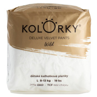 KOLORKY DELUXE VELVET PANTS Jednorázové kalhotkové EKO plenky wild L (8-13 kg) 19 kusů