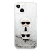 Karl Lagerfeld KLHCP13SKICGLS hard silikonové pouzdro iPhone 13 Mini 5.4" silver Liquid Glitter 