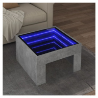 vidaXL Konferenční stolek s Infinity LED betonově šedý 50 x 50 x 30 cm